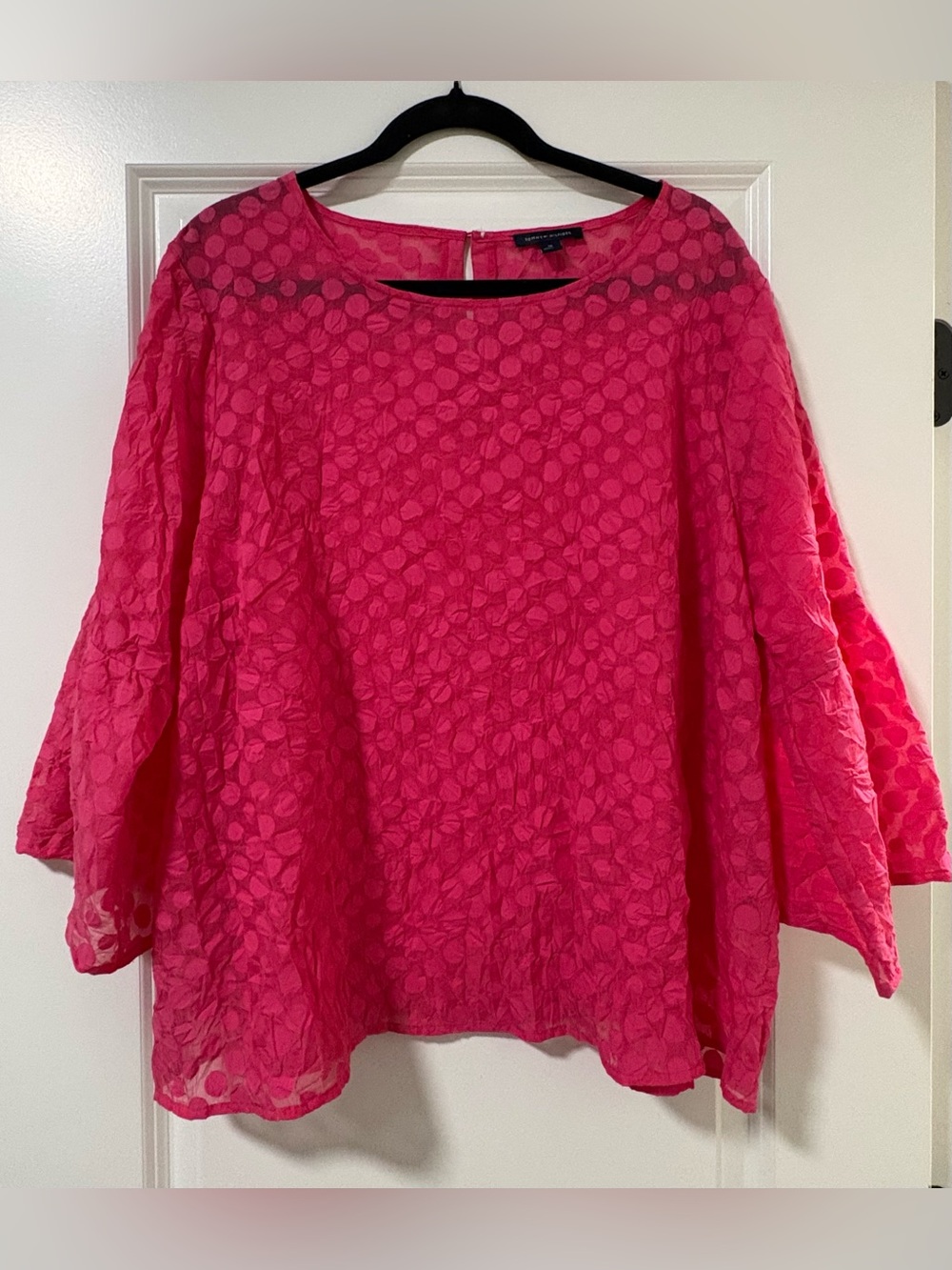 Tommy Hilfiger Bright Pink Textured Dot Tunic Top